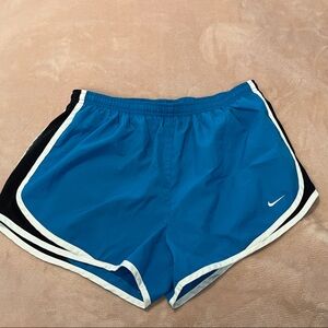 Nike Women’s Teal-Blue Athletic Shorts with White Trim